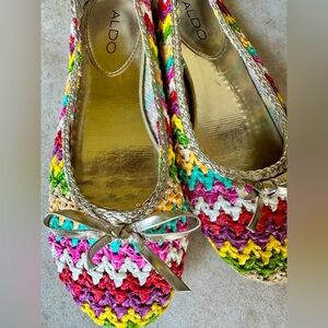 Aldo Colorful Woven Flats with Bow